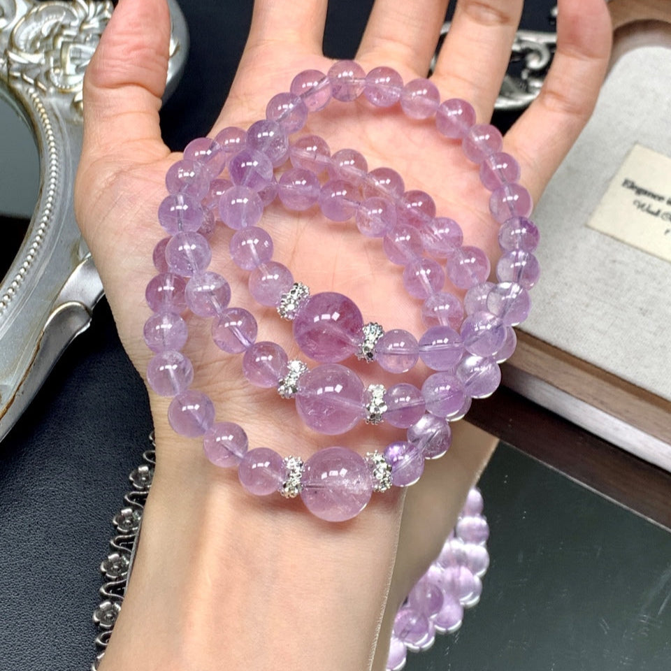 10-12mm Bolivia Lavender Amethyst Crystal Bracelet