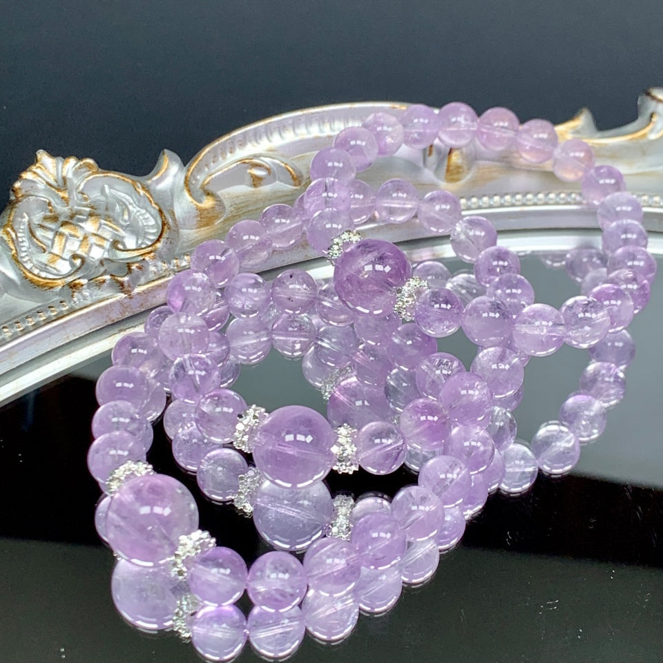 10-12mm Bolivia Lavender Amethyst Crystal Bracelet