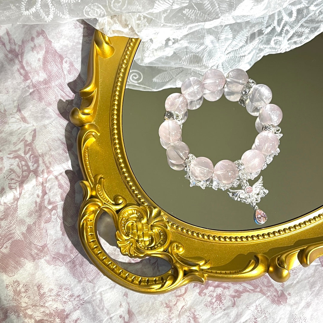 14mm Rose Quartz Crystal Bracelet