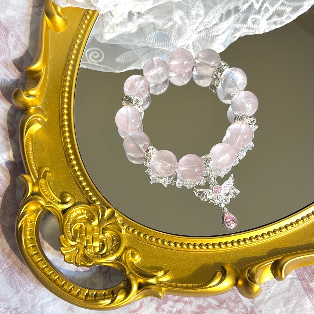 14mm Rose Quartz Crystal Bracelet