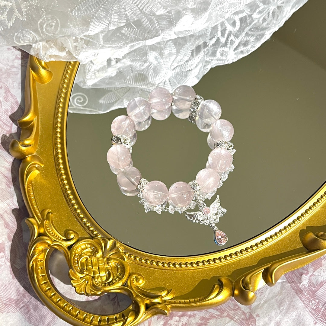 14mm Rose Quartz Crystal Bracelet